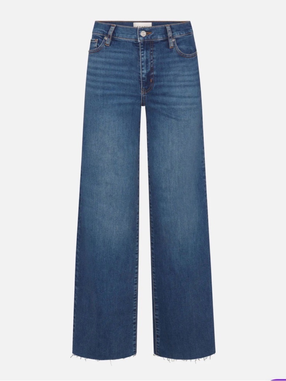 Frame “Le Slim Palazzo” Denim Wide-Leg High-Rise Jeans in Deep Blue Wash Size 27